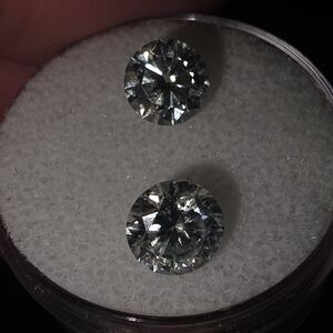 2 6.5mm Round Brilliant Ice Blue Moissanite Diamond Stones